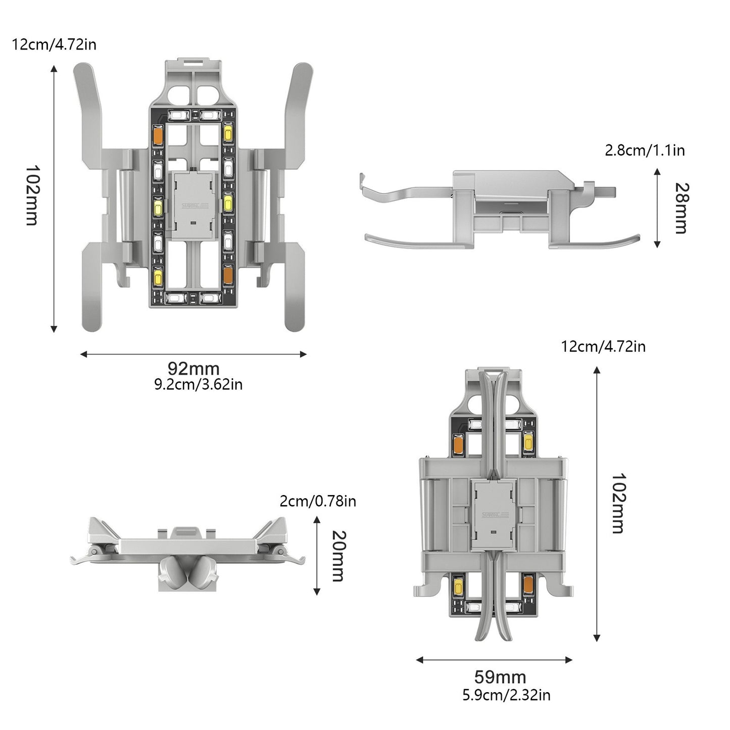 LED Flashing Light Landing Gear Heightening TripodFor DJI Mini 3 PRO Drone