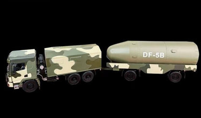 1:24 73CM SHANQI X3000 DF-5B Missile Transporter Truck Diecast Military Model