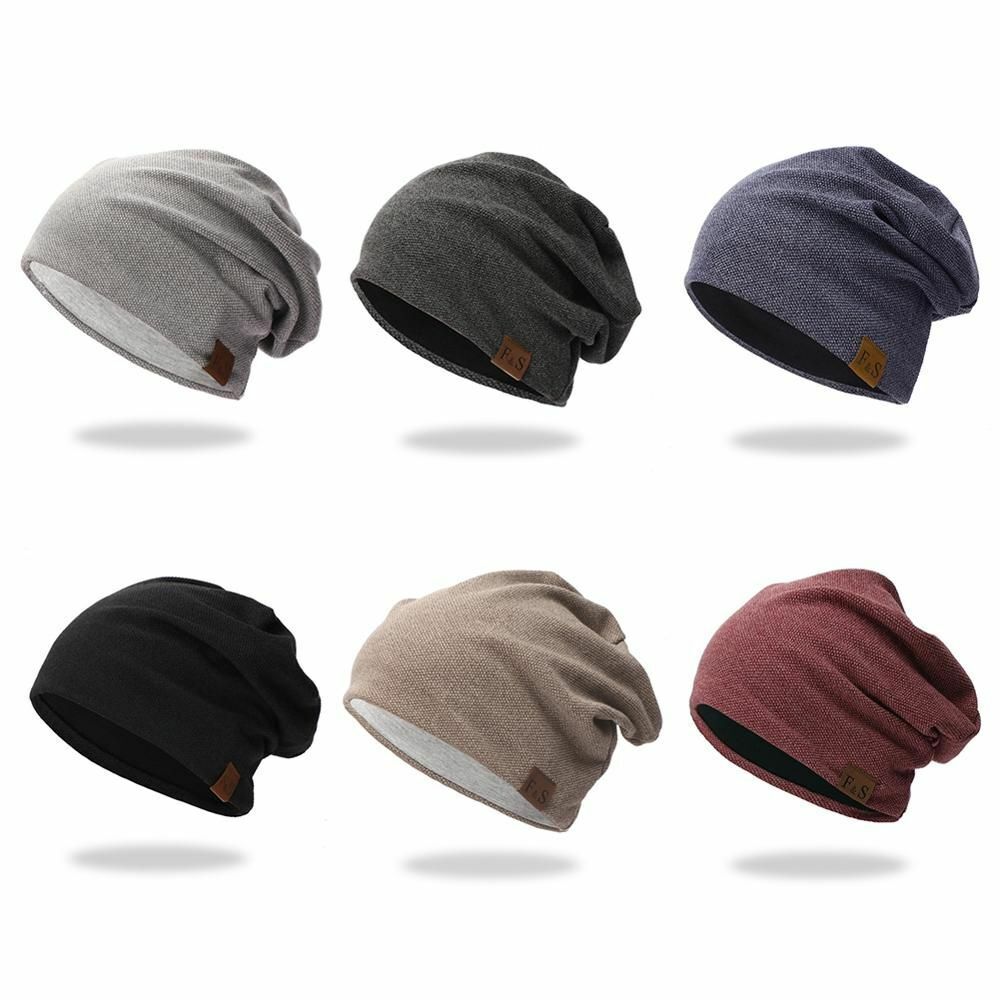 Beanies Cap Casual Lightweight Thermal Elastic Knitted Cotton Warm Hat Winter