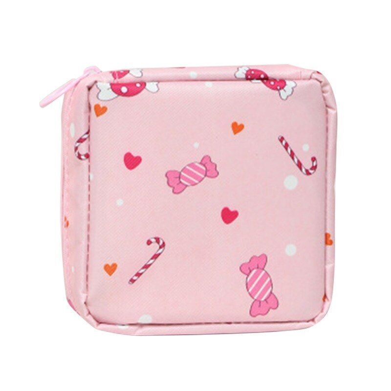 Storage Bag Napkin Pouch Cosmetic Bags Organizer Makeup Purse Nylon Black Travel
