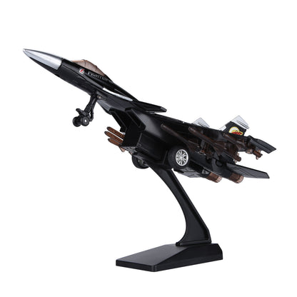1/100 Fighter Aircraft J15 Jet Lights & Sounds Alloy Model W/ Display Stand b