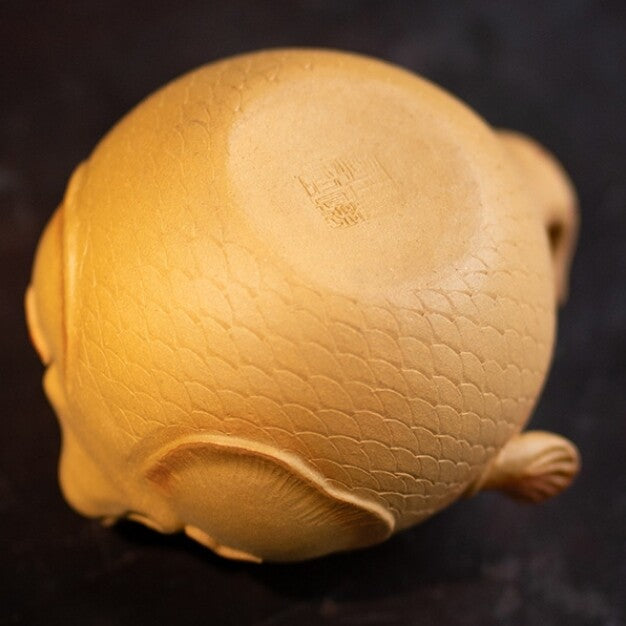 Full Handmade Tea Pot Fish Design China Yixing Zisha Duan Clay Master Pot 130ml