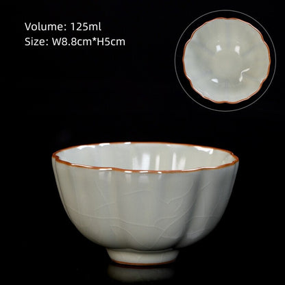 Boutique Ruyao Craft Tea Cup One Piece Crackle Glaze Porcelain Master Cup Marked