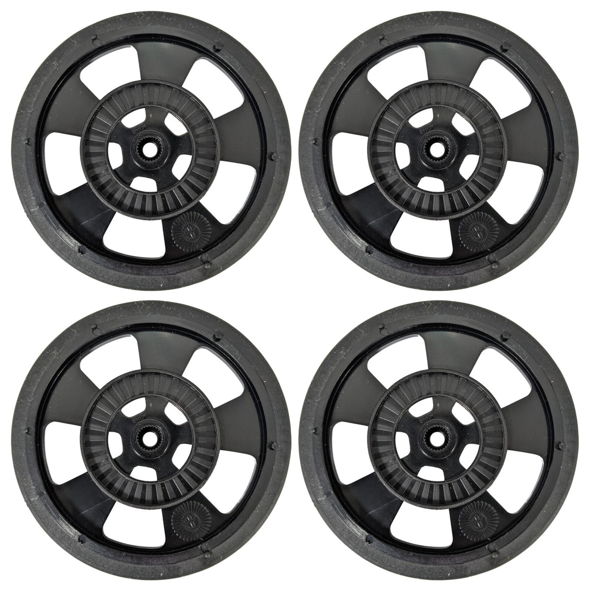 4 Pack 69mm Robotics Wheels - ABS Hubs with Silicone Tires, Fits 25-tooth Spline