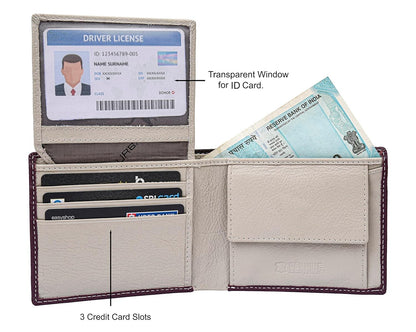NEW BROWN/SAND BI-FOLD LEATHER MEN'S WALLET RFID PROTECTION GIFT ITEM