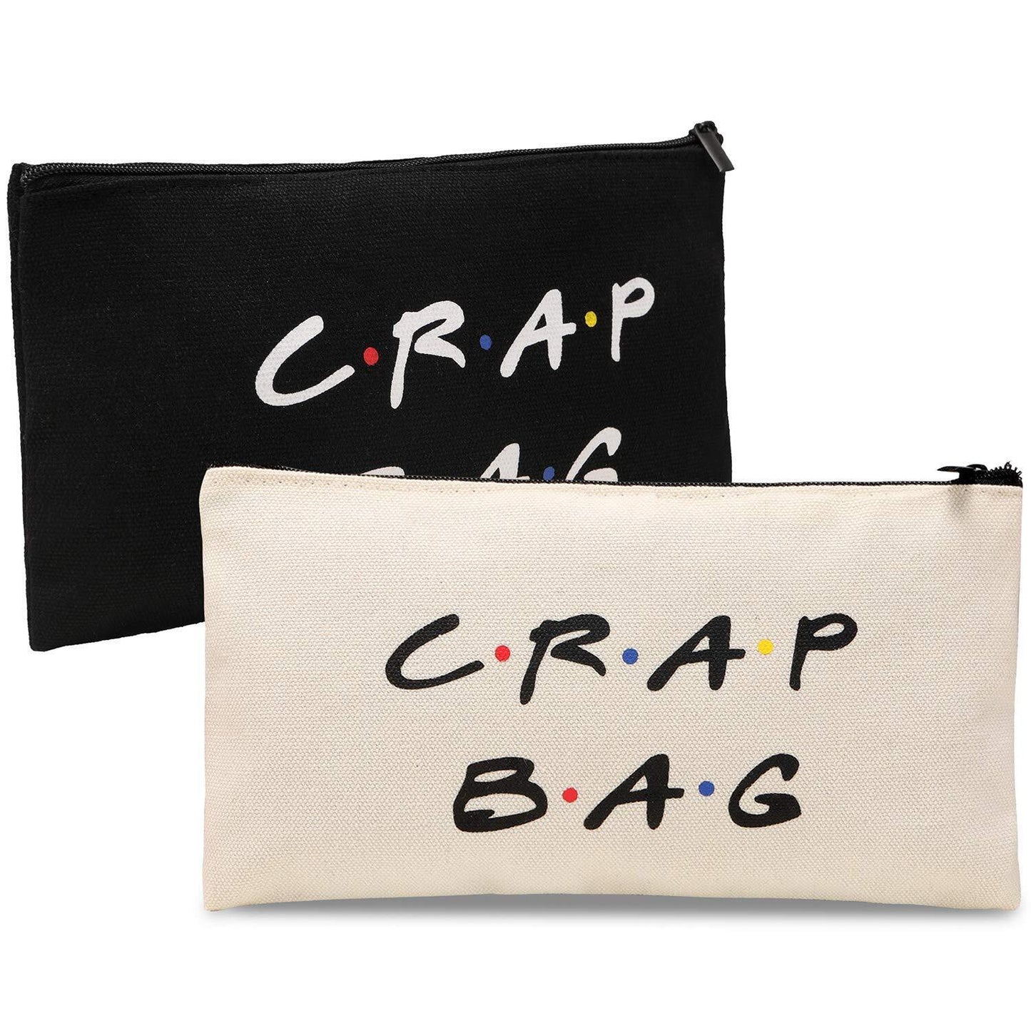 Erweicet Friends Show Merchandise Makeup Cosmetic Bags, 2 Pack Canvas White