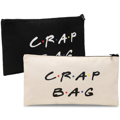 Erweicet Friends Show Merchandise Makeup Cosmetic Bags, 2 Pack Canvas White