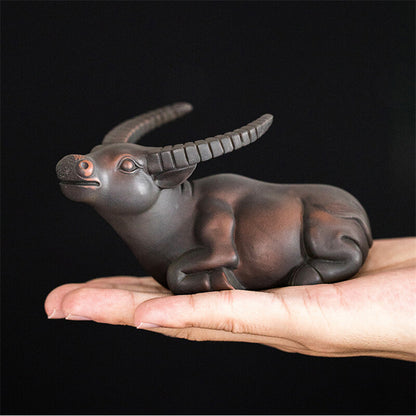 Tea Pet Bull + Filter Net Pottery Chinese Tea Set Accessories Ox Holder Strainer