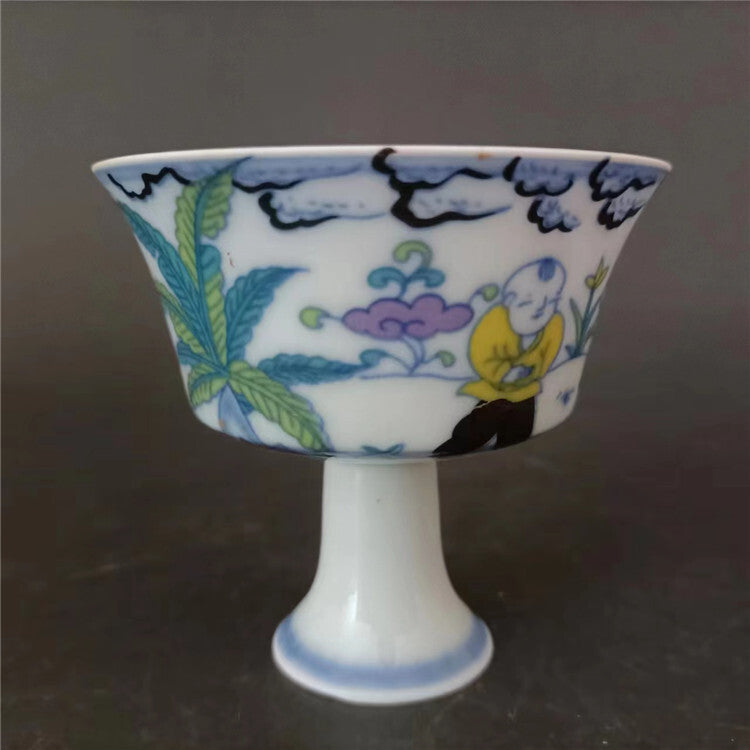 Da Ming Cheng Hua Color Doll Baby Pattern Goblet Teacup -