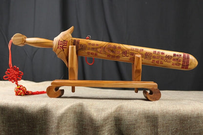 Peach Wood Sword Rack Japanese Samurai Knife Holder Stand Display Hanger