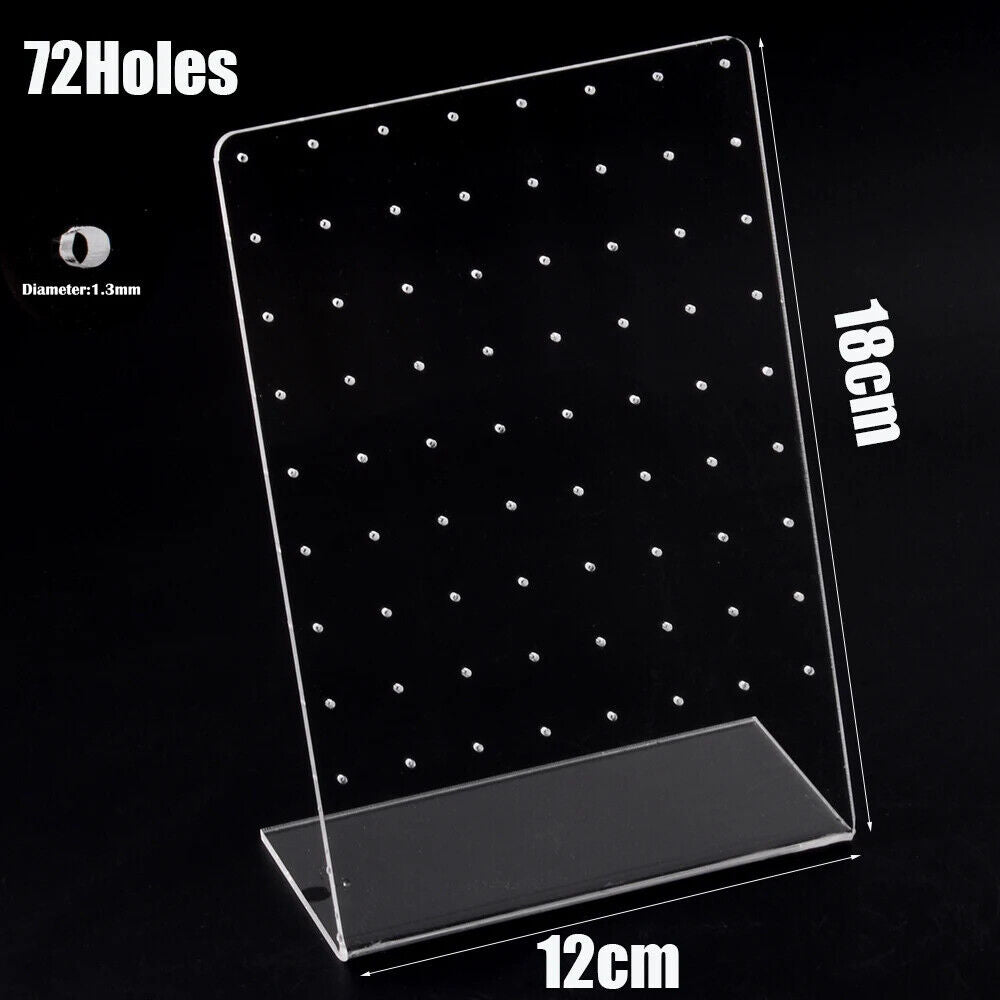 Jewelry Display Board Clear Acrylic Earrings Nose Tongue Studs Organizer Holders