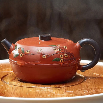 Kung Fu Loose Leaf Tea Maker 160ml Hand-painted purple clay pot Household TeaSet