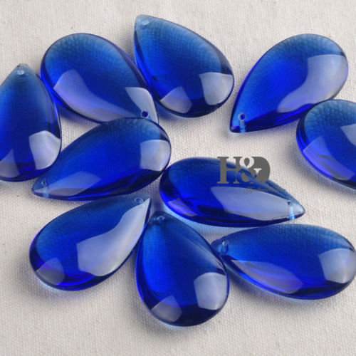 20pc Blue Chandelier Glass Crystal Lamp Prisms Parts Hanging Drops Pendants 50mm