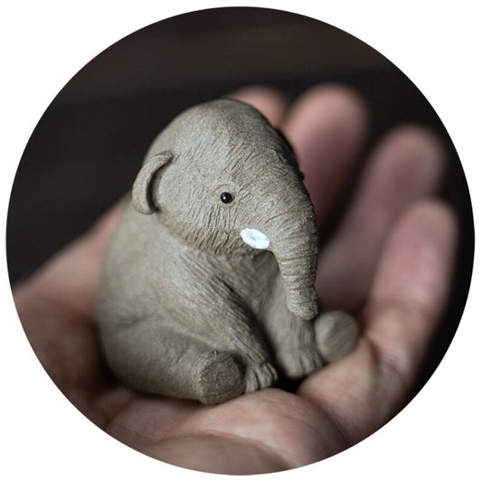 Elephant Statue Small Table Decoration Yixing Purple Sand Purple Clay Tea Pet