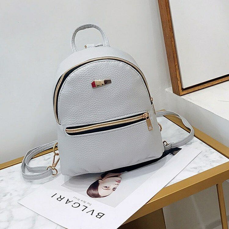 Women's Leather Backpack Satchel Trip Campus Female Rucksack Girls Shoulder Bag