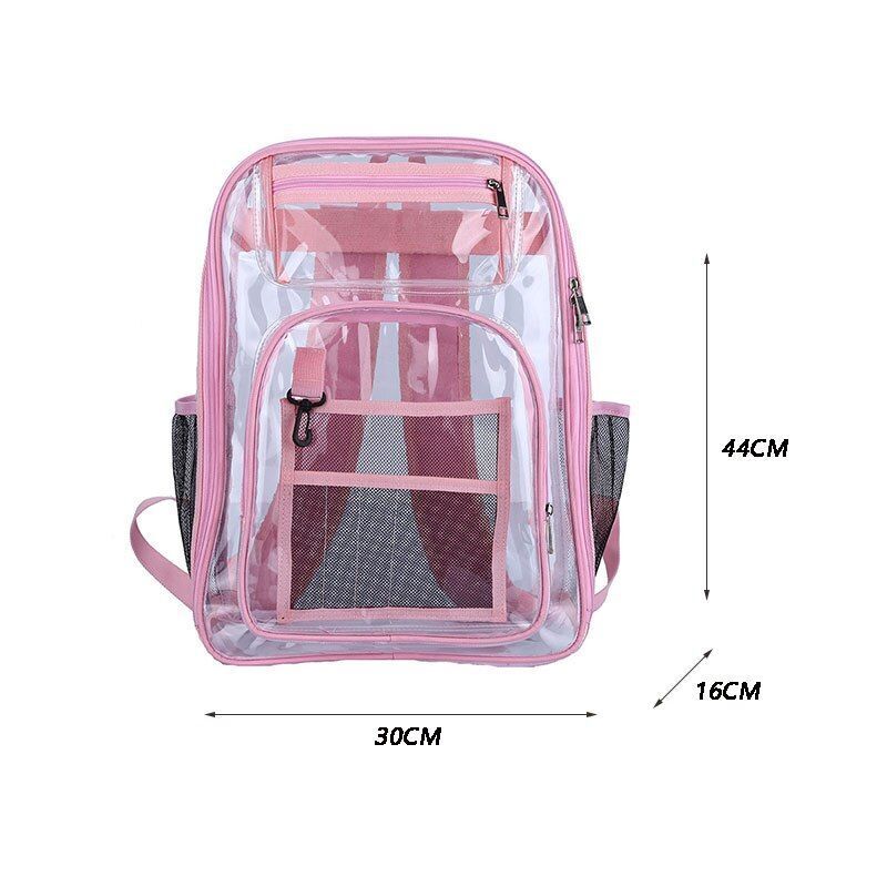 Backpack Waterproof Transparent School Bag Large Solid Clear Fashion Plastic Bag