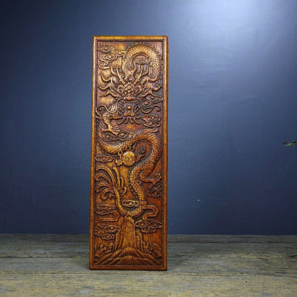 11.8"Antique Chinese Natural Rosewood Handmade Exquisite Dragon Stationery Boxes