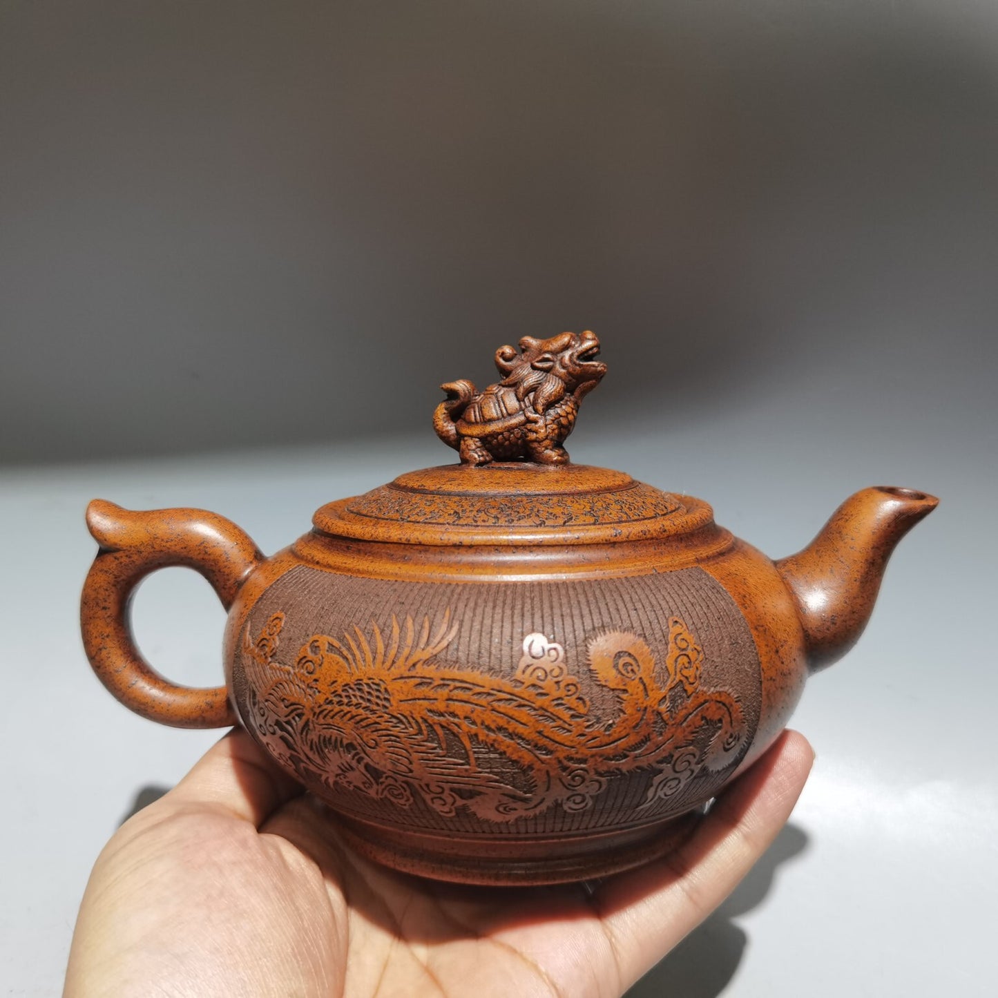 Chinese Yixing Zisha Clay Handmade Kung Fu Tea Exquisite Teapot 品名：龙凤呈祥 底款：顾景舟