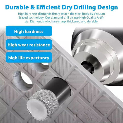 5Pcs/Set 6mm Dry Diamond Drill Bits For Ceramics Marble Porcelain Granite Glass