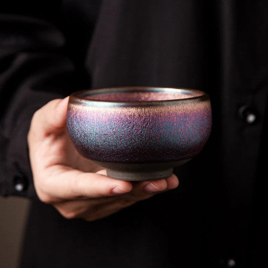 Colorful Jianzhan Ceramic Tea Cup Puer Tea Cup Handcrafted Teacup 110ml Colorful