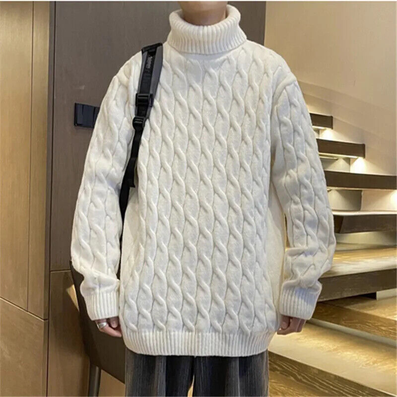 Turtleneck Sweater Men Warm Pullover Mens Sweaters Male