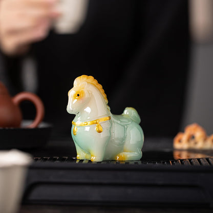 Resin Chinese Color Change Horse Tea Pet 7.7cm 3in Kung Fu Tea Tray Tea Ceremony