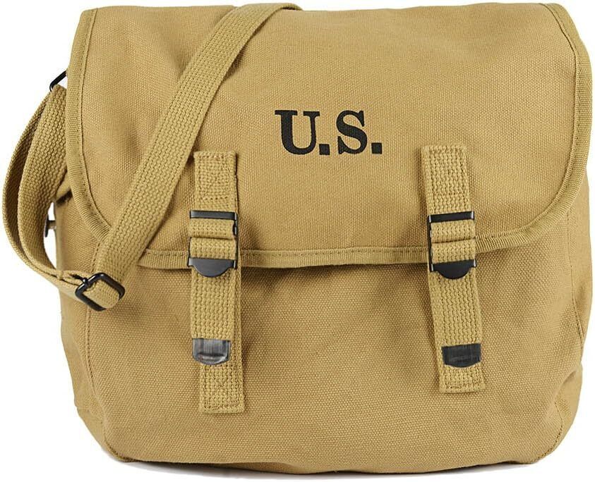 WW2 US M1936 Canvas Messenger Bag, 12" Vintage Tactical Musette Satchel Bags...