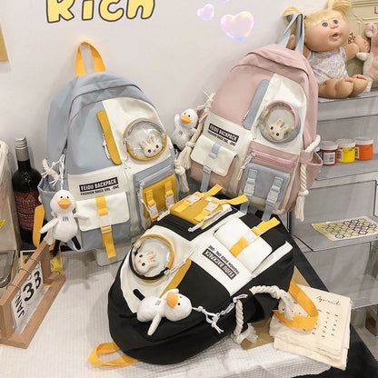 Nylon Bag College Student Backpack Waterproof Fashion School Backpack 30*13*40CM