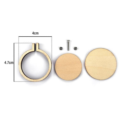 Mini Embroidery Hoop Wooden Ring DIY Cross Stitch Needle Frame Craft Sewing Tool