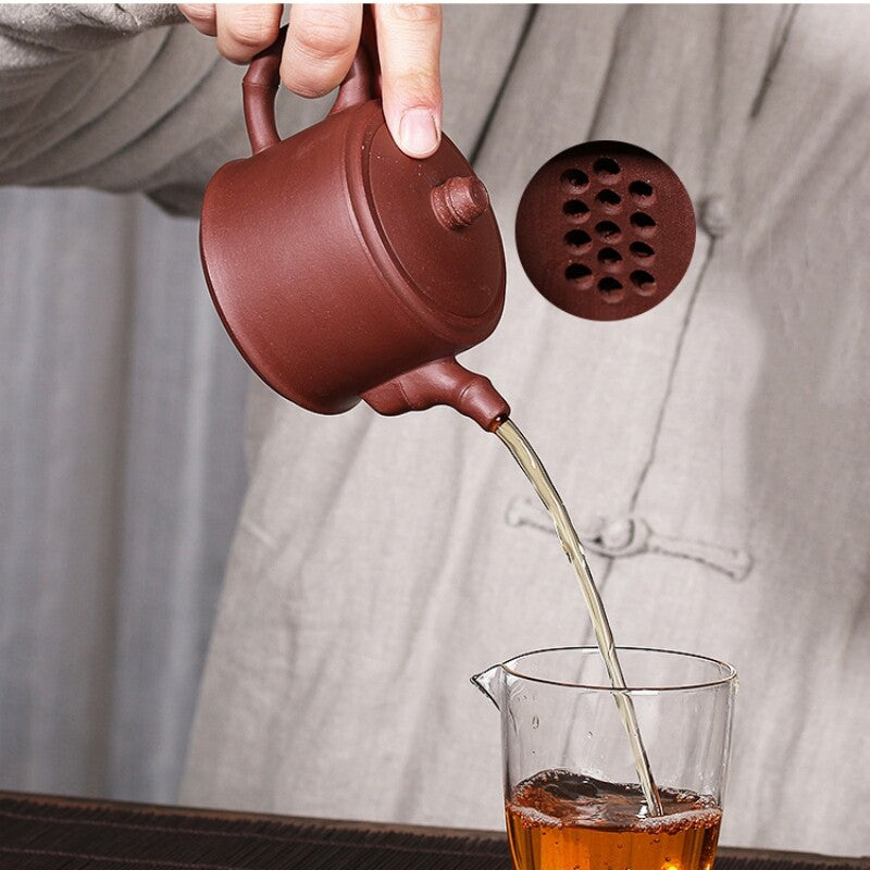 Marked Tea Pot 13 Infuser Hole Handmade Master Pot Real Yixing Zisha Purple Clay