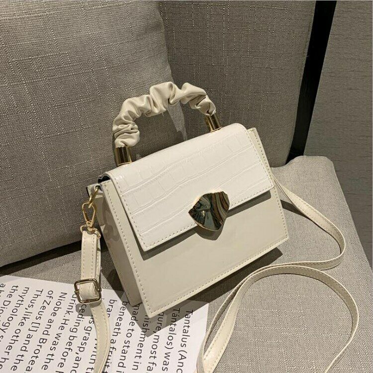 Solid Flap PU Leather Shoulder Bags Stone Pattern Crossbody Bags Female Fashion
