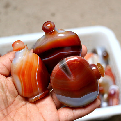 Absolutely Beautiful!1pcs Handmade Brazil Agate Snuff Bottle Perfume Random Send