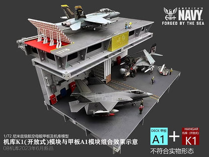 1/72 Scale Nimitz Aircraft Carrier Hangar Model Aircraft Carrier Deck Model Toy