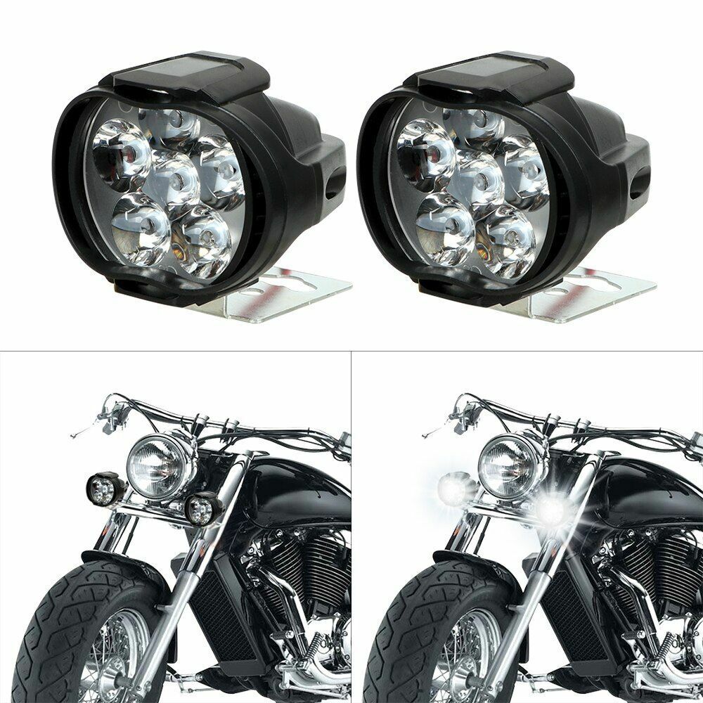 Motorcycles Headlight 2Pcs 6500k Super Bright 6 LED Working Spot Light Motorbike