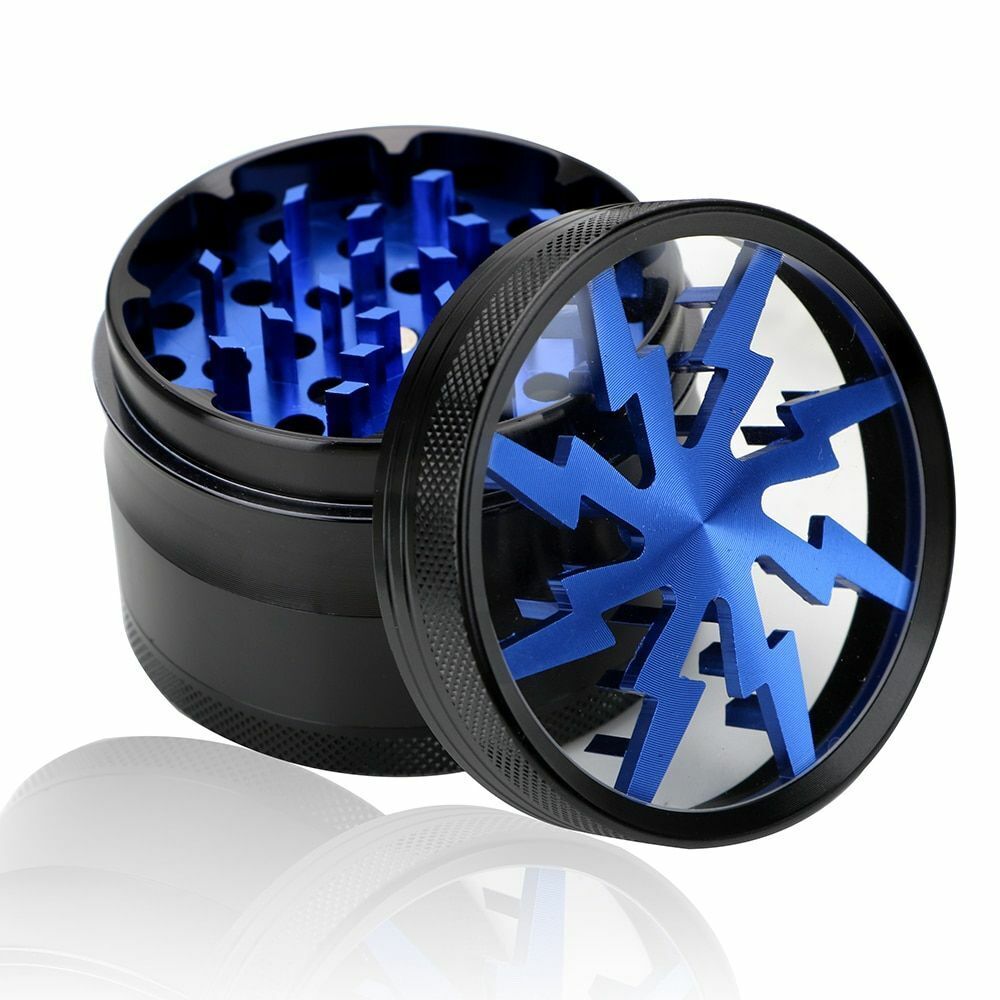 Tobacco Grinder Purple 63MM 4-layer Aluminum Alloy Smoke Herb Cutter Transparent