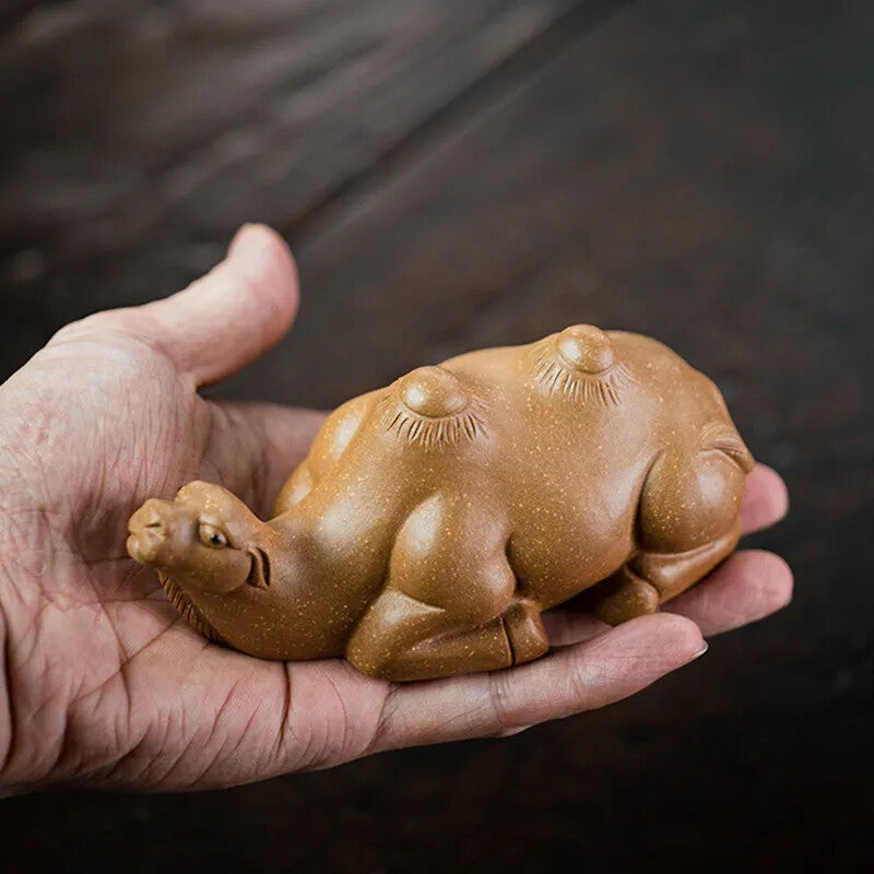 Purple Clay Tea Pet Camel Statue Tea Figurine Desktop Ornaments Handmade