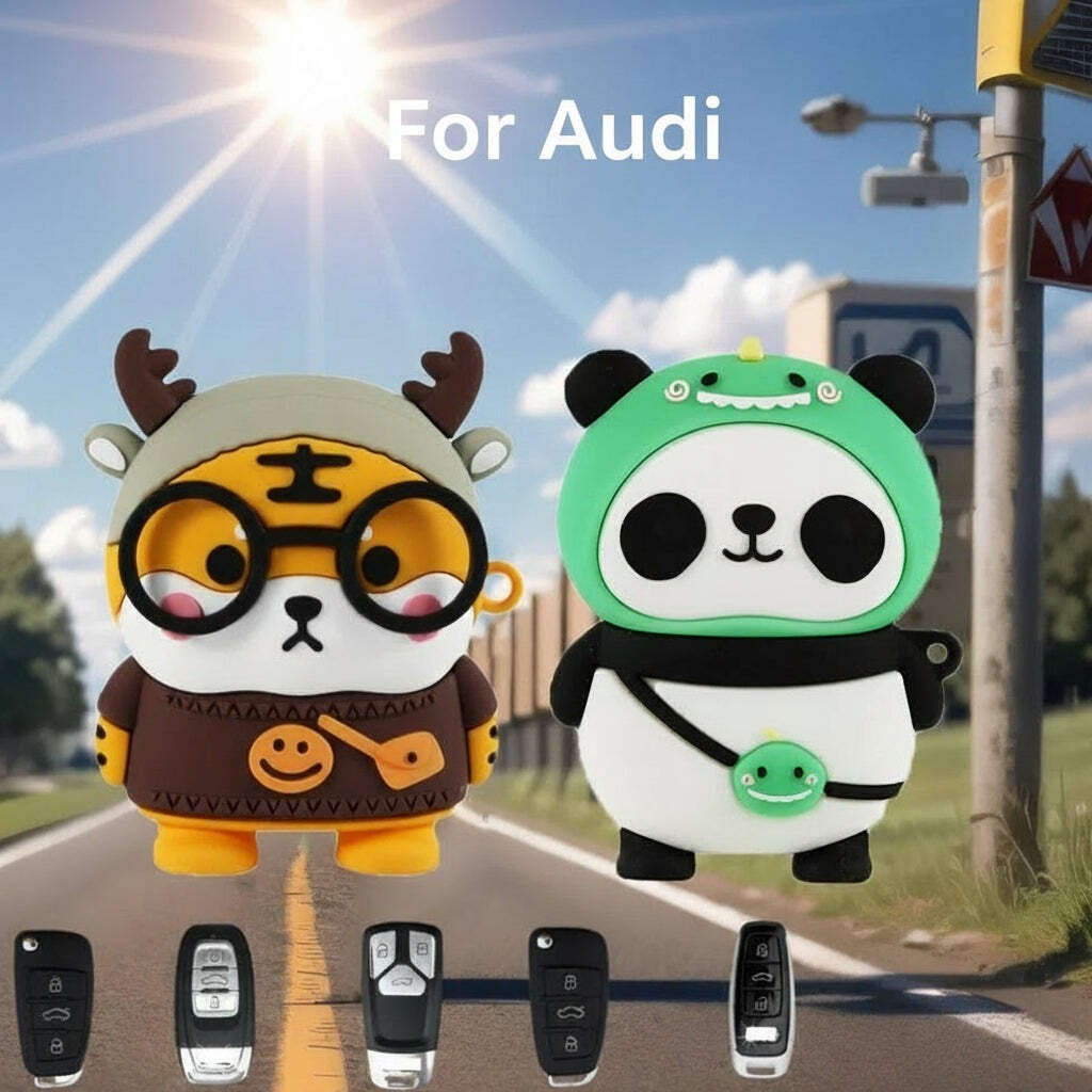 Cute Silicone Car Key Cover – Anti-Wear Cartoon Case