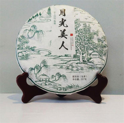 Organic cha Puerh Tea Moonlight Beauty Menghai Puer Moonlight Sheng Pu-erh 357g