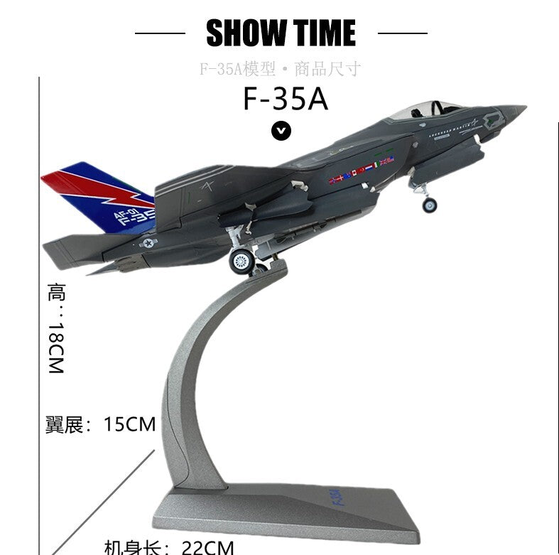 1:72 AF1 USAF Lockheed Martin F-35A Lightning II Fighter Diecast Aircraft Model