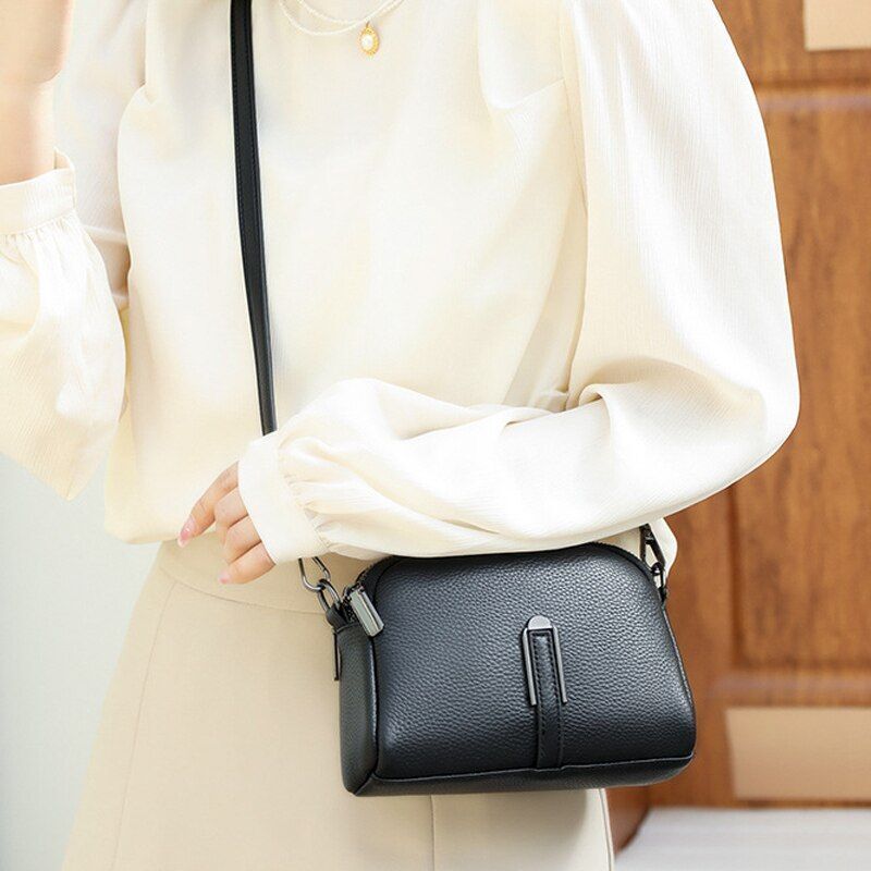 Fashion Crossbody Purse Handbag Genuine Leather Vintage Shoulder Bag 20*14*8 CM