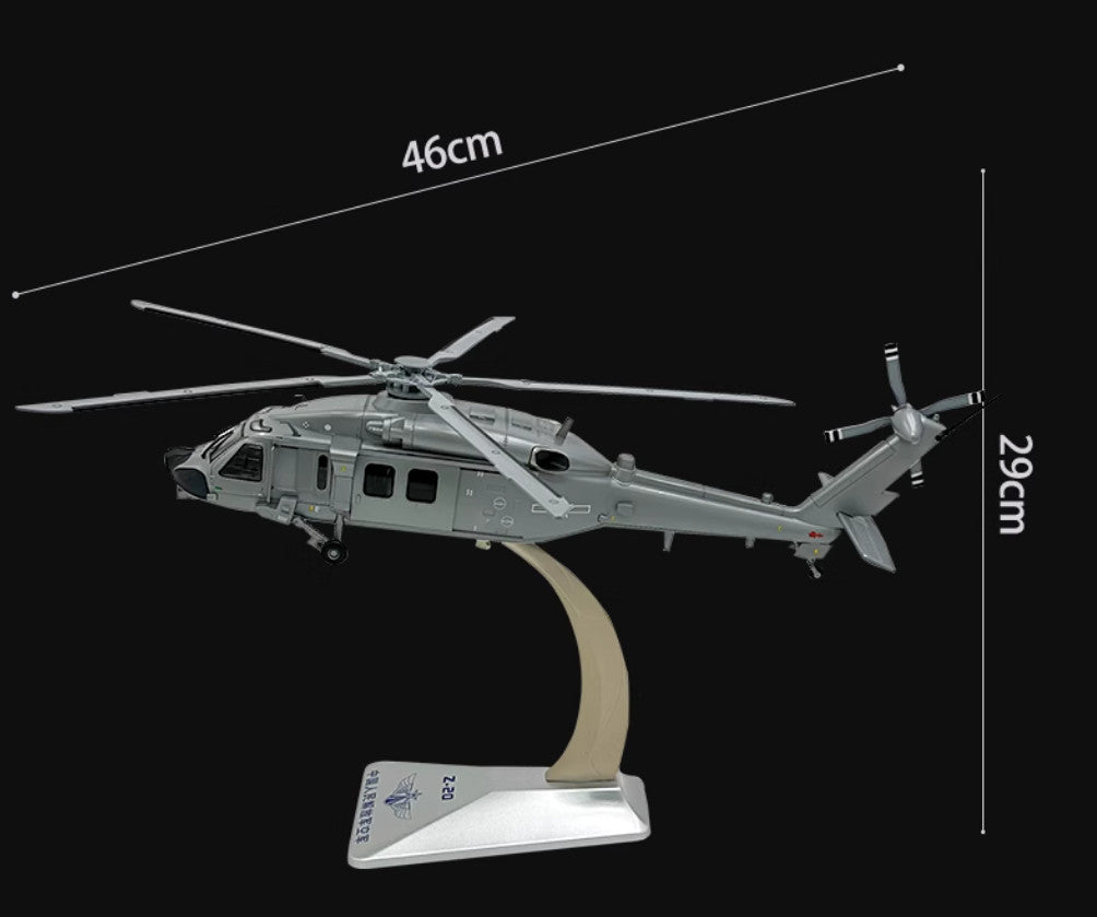 46CM 1:28 China Air Force Z-20 Helicopter Aeroplane Diecast Plane Aircraft Model