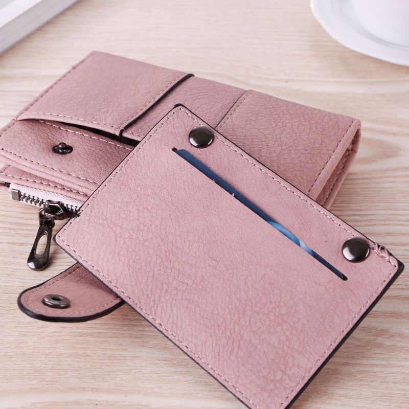 Wallet Simple Retro Rivets Short Wallet Coin Purse Card Holders Handbag Vintage