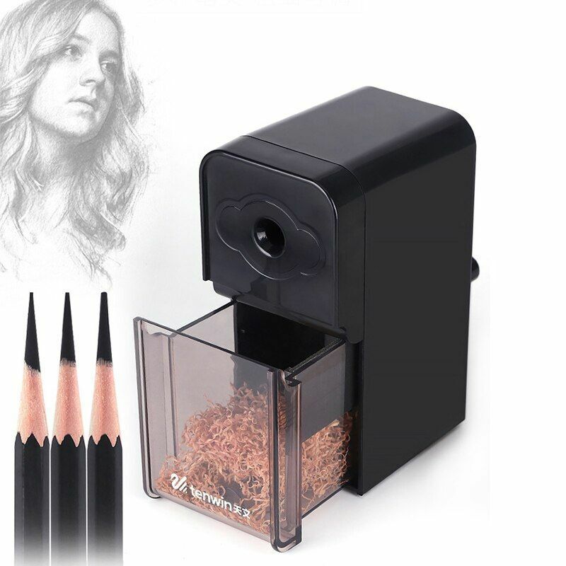 Electric Pencil Sharpener Adjustable Hand Crank Mechanical Knife Holder Station