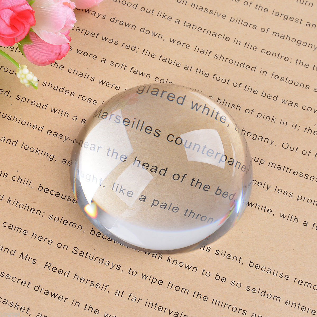 Big Magnifying Glass Paperweight Dome Magnifiers Semi Crystal Ball 60mm