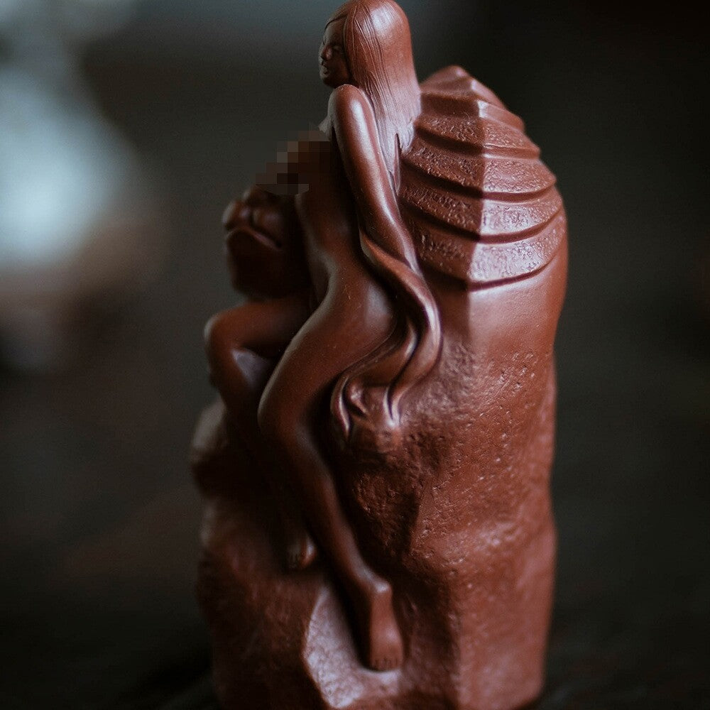 Creative Tea Pet Beauty Lion Statue Table Decoration Ornament Holiday Zisha Clay