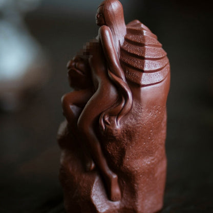 Creative Tea Pet Beauty Lion Statue Table Decoration Ornament Holiday Zisha Clay