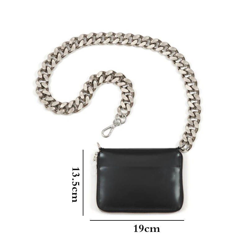 Thick Leather Crossbody Bag Metal Chain Shoulder Bag Wallet Mini Bag Coin Purse