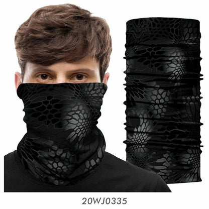Neck Gaiter Bandana Buff Hiking Camping Hunting Tube Scarf Headwear Mask 50*25CM