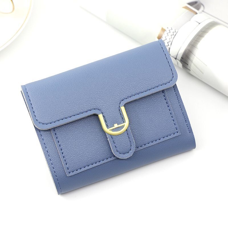 Short Wallet Heart-Shaped Card Bag Simple Square 3fold Coin Purse 9.5*11.5*1.5CM