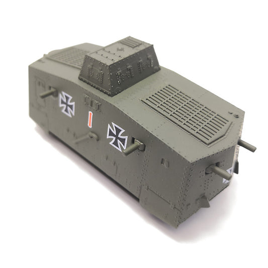 1：100 German WWI A7V Tank Model Simulation Military Vehicles Truck Collection